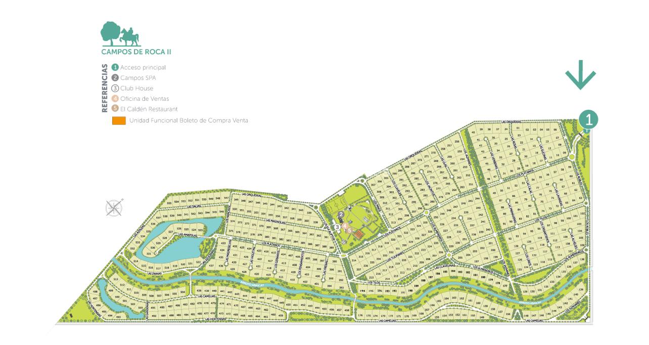 CAMPOS DE ROCA II - Lote central en esquina con excelente ubicación